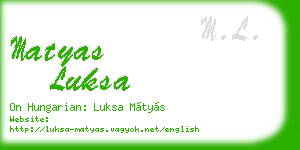matyas luksa business card